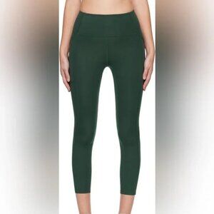 Girlfriend Collective Leggings Women's Size S Green High Waist Capri Pockets